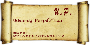 Udvardy Perpétua névjegykártya